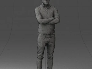 000534 Business Man with Arms Crossed Smart Casual Male Character 3D Model
