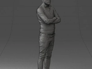 000534 Business Man with Arms Crossed Smart Casual Male Character 3D Model