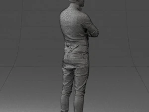 000534 Business Man with Arms Crossed Smart Casual Male Character 3D Model