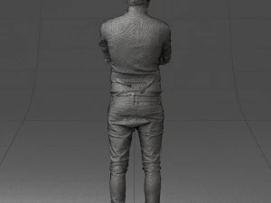 000534 Business Man with Arms Crossed Smart Casual Male Character 3D Model
