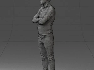 000534 Business Man with Arms Crossed Smart Casual Male Character 3D Model