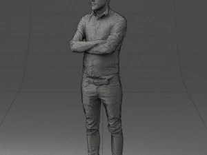 000534 Business Man with Arms Crossed Smart Casual Male Character 3D Model