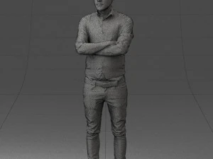 000534 Business Man with Arms Crossed Smart Casual Male Character 3D Model