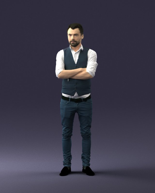 man in pose 0198 3d print ready Modello di stampa 3D .c4d .max .obj .3ds .fbx .stl .blend 
