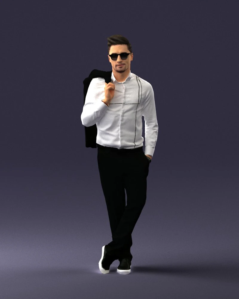 000536 Stylish Man with Sunglasses Fashion Male Character 3d print ready 3D Print Model .c4d .max .obj .3ds .fbx .stl .blend 