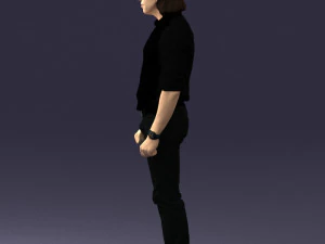 000537 Serious Man in Black Outfit Cinematic Male Character 3D Model