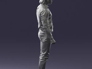 000537 Serious Man in Black Outfit Cinematic Male Character 3D Model
