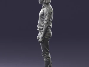 000537 Serious Man in Black Outfit Cinematic Male Character 3D Model