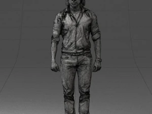 000537 Serious Man in Black Outfit Cinematic Male Character 3D Model