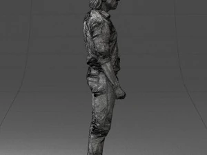 000537 Serious Man in Black Outfit Cinematic Male Character 3D Model
