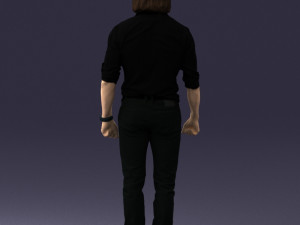 man in black dress 0201 3d print ready Model Cetak 3D