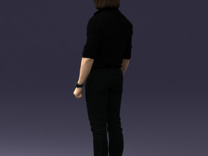 man in black dress 0201 3d print ready Model Cetak 3D