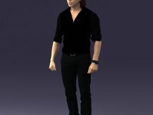 man in black dress 0201 3d print ready Model Cetak 3D