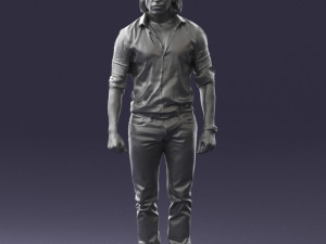 man in black dress 0201 3d print ready Model Cetak 3D