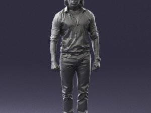 man in black dress 0201 3d print ready Model Cetak 3D
