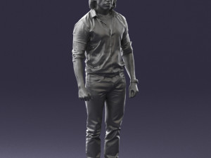 man in black dress 0201 3d print ready Model Cetak 3D