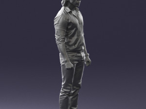 man in black dress 0201 3d print ready Model Cetak 3D