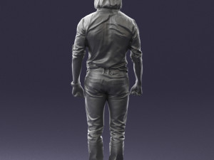 man in black dress 0201 3d print ready Model Cetak 3D
