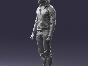man in black dress 0201 3d print ready Model Cetak 3D