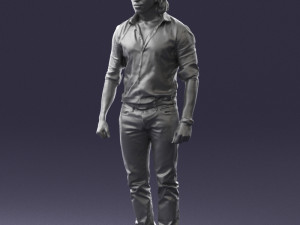 man in black dress 0201 3d print ready Model Cetak 3D