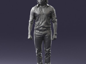 man in black dress 0201 3d print ready Model Cetak 3D