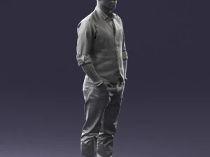 000539 Smart Casual Man with Vest Modern Male Character 3D Model