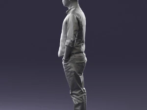 000539 Smart Casual Man with Vest Modern Male Character 3D Model