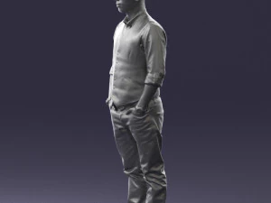 000539 Smart Casual Man with Vest Modern Male Character 3D Model
