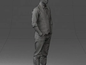 000539 Smart Casual Man with Vest Modern Male Character 3D Model