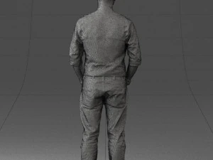 000539 Smart Casual Man with Vest Modern Male Character 3D Model