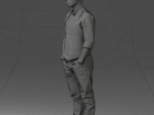 000539 Smart Casual Man with Vest Modern Male Character 3D Model