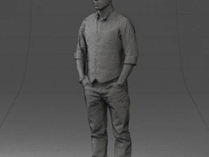000539 Smart Casual Man with Vest Modern Male Character 3D Model
