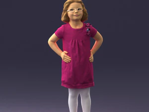 穿裙子的女孩 0163 3D 打印准备就绪 3D 打印模型