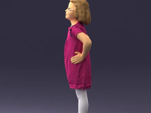 000499 Young Girl Standing with Hands on Hips Casual Child Character 3d print ready 3D Print Model