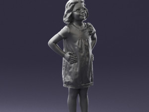 girl in dress 0163 3d print ready 3Dプリントモデル