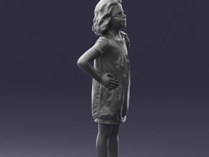girl in dress 0163 3d print ready 3Dプリントモデル
