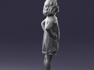 girl in dress 0163 3d print ready 3Dプリントモデル