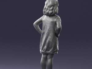 girl in dress 0163 3d print ready 3Dプリントモデル