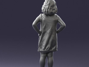 girl in dress 0163 3d print ready 3Dプリントモデル