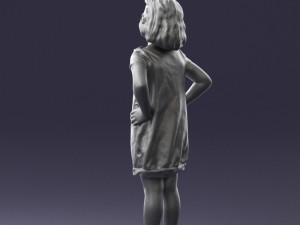 girl in dress 0163 3d print ready 3Dプリントモデル