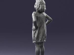 000499 Young Girl Standing with Hands on Hips Casual Child Character 3d print ready 3D Print Model