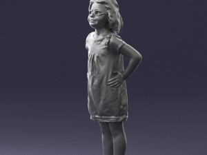 girl in dress 0163 3d print ready 3Dプリントモデル