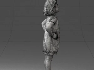 000499 Young Girl Standing with Hands on Hips Casual Child Character 3d print ready 3D Print Model