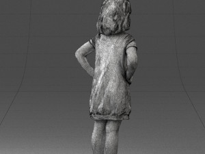 girl in dress 0163 3d print ready 3Dプリントモデル