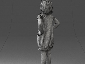 girl in dress 0163 3d print ready 3Dプリントモデル