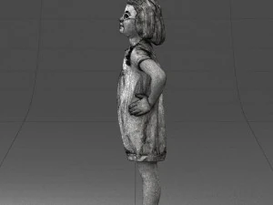 000499 Young Girl Standing with Hands on Hips Casual Child Character 3d print ready 3D Print Model