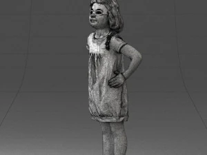 000499 Young Girl Standing with Hands on Hips Casual Child Character 3d print ready 3D Print Model