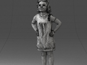 girl in dress 0163 3d print ready 3Dプリントモデル
