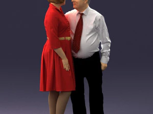 000513 Older Couple Standing Together Realistic Male and Female Characters 3D Model