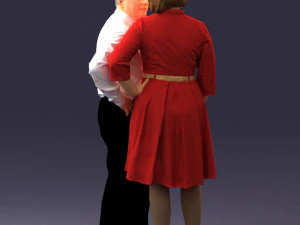000513 Older Couple Standing Together Realistic Male and Female Characters 3D Model
